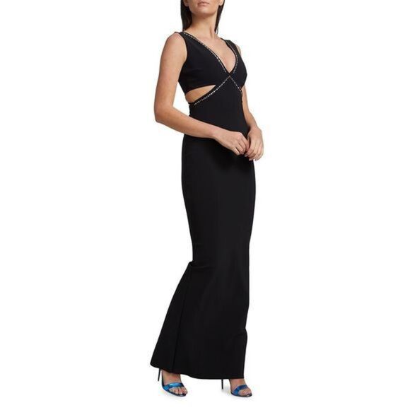 Chiara Boni La Petite Robe Silvina Embellished Cut-Out Gown Size US 10 - Picture 4 of 14